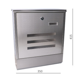 Schránka poštová (350x415x125mm, hrúbka 0.6mm), max. formát listu: C4, brúsená nerez K320 /AISI304 Schránka poštová (350x415x125mm, hrúbka 0.6mm), max. formát listu: C4, brúsená nerez K320 /AISI304